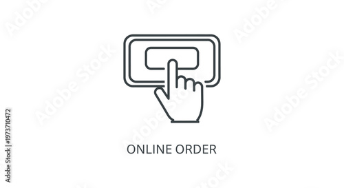 online order and e-commerce concept depicted by a hand tapping a digital shopping button press for quick purchase