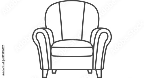 armchair furniture chair home decor comfort vector illustration perfect for simple graphic depictions of cozy interior design concepts.
