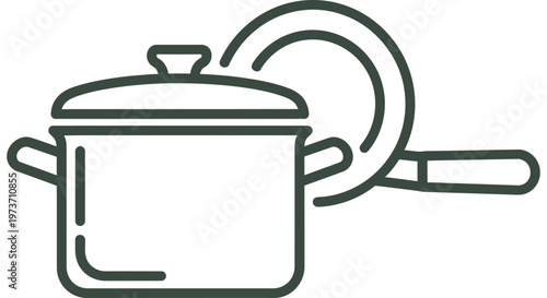 cooking pot and frying pan vector illustration essential kitchen utensils for daily food preparation and culinary projects