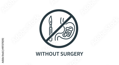 an informative healthcare icon depicting non-surgical medical treatment showing no scalpel or internal organ procedures.