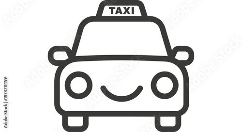 taxi car icon a friendly smiling vehicle representing urban mobility and transportation service for modern city travel.