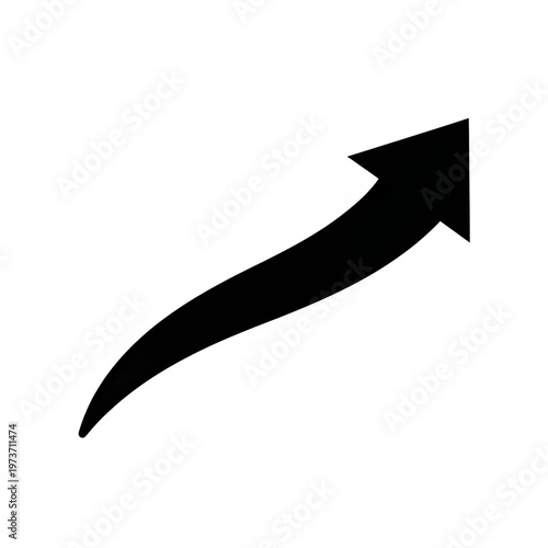 A black arrow pointing up and to the right