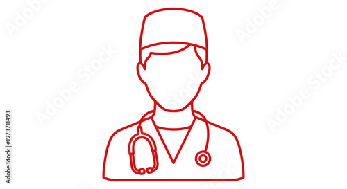 doctor icon for a medical professional and healthcare worker a physician avatar in line art for web design.