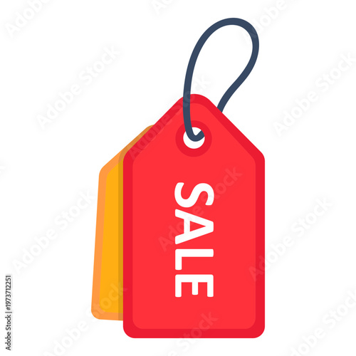 Shopping Discount Label Monoline Icon with Percent Sign and Offer Tag