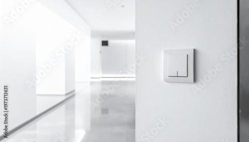 empty white corridor