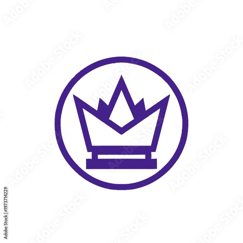 Purple Crown Icon Symbol Logo.