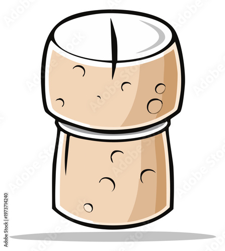 Vector Illustration of a Champagne Cork in a Fun Cartoon Style