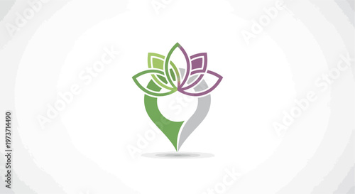 A stylized heart with a lotus flower.