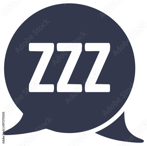 Sleeping Time Chat Bubble with ZZZ Letters for Relaxation and Tiredness