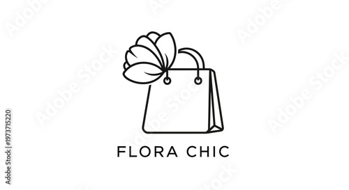 Flora Chic shopping bag logo design.