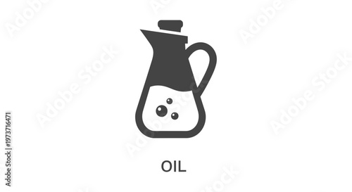 oil icon graphic of a simple pitcher filled with liquid and bubbles perfect for cooking or kitchen design elements