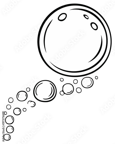 Cartoon Bubbles Ascending - Vector Illustration