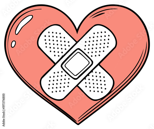 Heart Shape With Bandages Healing Concept