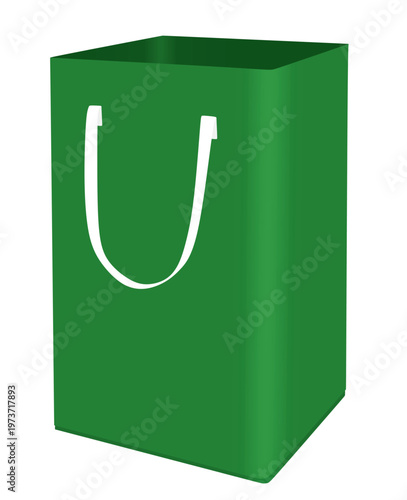 Green clothes basket. vector illustration