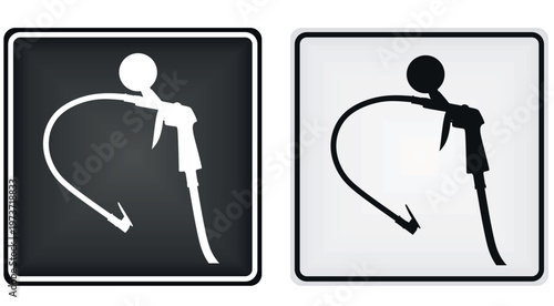 Tire inflator sign. vector illustration