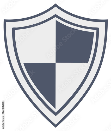 Free Download Abstract Gray Shield Emblem with Quartered Design for Security and Defense - GFXLoad