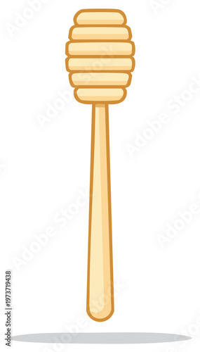 Stylized Honey Dipper Illustration for Syrup Dispensing and Sweetener Application in Cooking