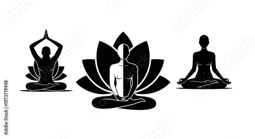 Yoga practice with lotus flower meditation.
