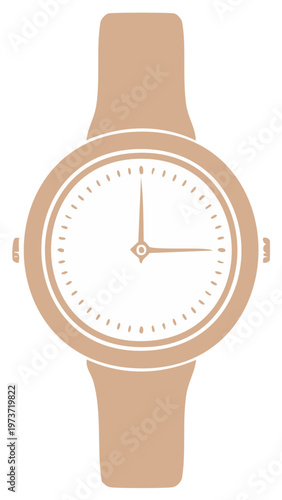 Elegant wristwatch design with round face displaying classic analog time minimalist modern style