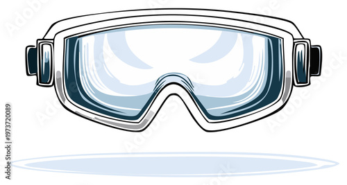 Winter sport goggles vector illustration isolated on white background