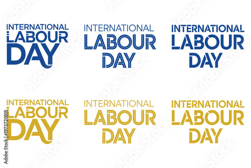 International Labour Day Professional Typography Logo Set