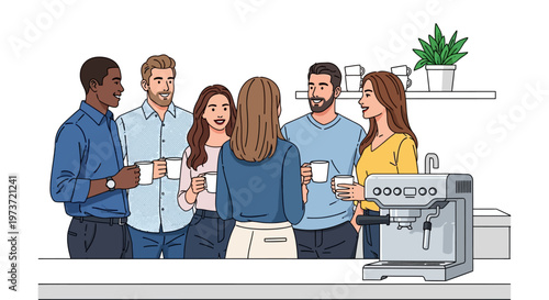 Diverse Colleagues Socializing During Coffee Break