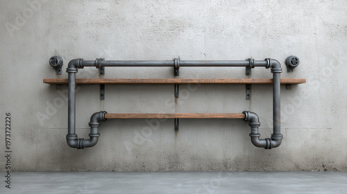Industrial Background Mockup With Exposed Pipes