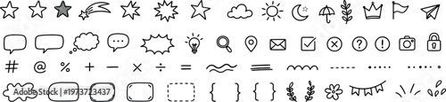 Hand Drawn Doodle Icon Set Collection
