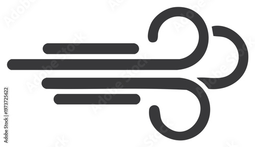 Stylized Wind Icon Symbolizing Air Current Gust or Breeze Graphic