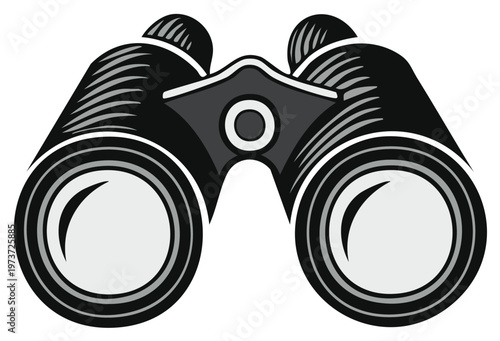 Classic Binoculars Illustration Scouting Equipment Optical Instrument Search Exploration Surveillance Spyglass Discovery Binocular Isolated