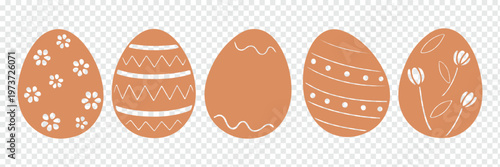 Unique decorative patterns with Easter egg silhouette collection, different shapes, Christian Tradition Happy Easter eggs for holiday artwork vector illustration.