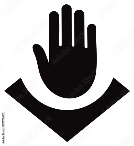 Stop hand gesture graphic illustration