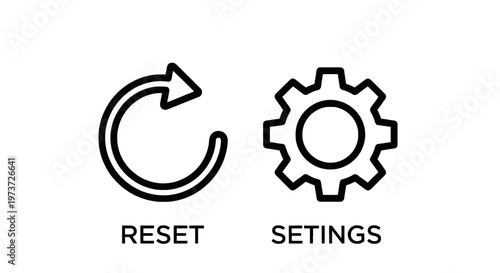 Reset and settings icons: circular arrow for reset, cogwheel for settings