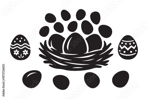 easter eggs easter basket colorful eggs easter decorations spring decorations egg basket isolated at white background ground