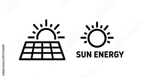 Solar panel and sun energy icons with renewable energy with eco friendly with alternative energy with green energy with energy source with solar power