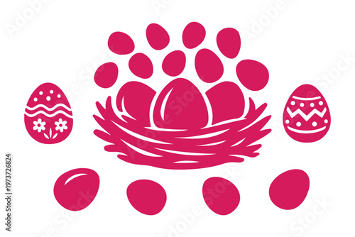 easter eggs easter basket colorful eggs easter decorations spring decorations egg basket isolated at white background ground