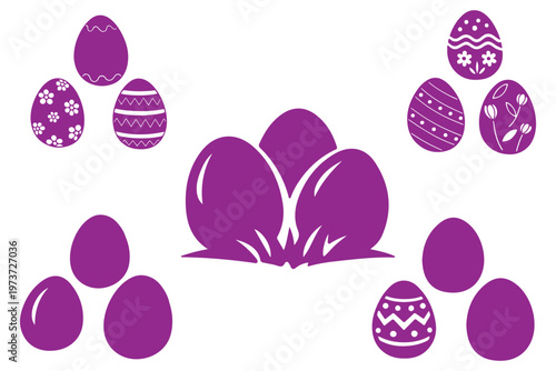 Decorated easter eggs colorful vector set