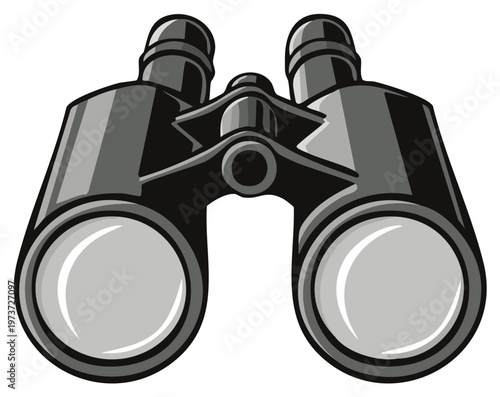 Binoculars Illustration Vector Graphic Scouting Equipment