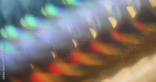 Blur prism light. Holographic flare. Colorful kaleidoscopic beam crystal glass reflection. Rainbow twinkle abstract art background.