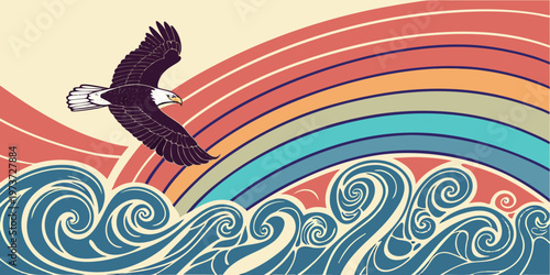 Abstract marbled acrylic paint ink painted waves painting texture colorful background banner - Bold colors, rainbow color swirls wave Generative AI
