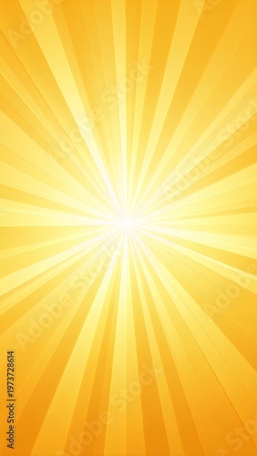 a radiant sunburst background with golden rays streaming outward in all directions, creating a bright, energetic, retro-inspired design