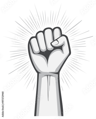 Raised Fist Symbol for Unity and Power Hand Clenched as Sign of Solidarity
