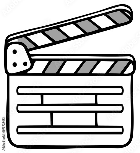 Hand Drawn Movie Clapperboard for Film Production and Video Making