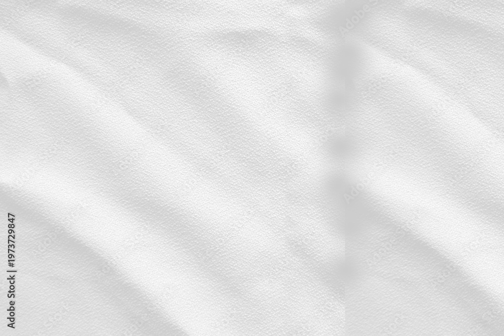 Fototapeta premium Soft White Fabric Texture Background with Natural Light Shadow Overlay