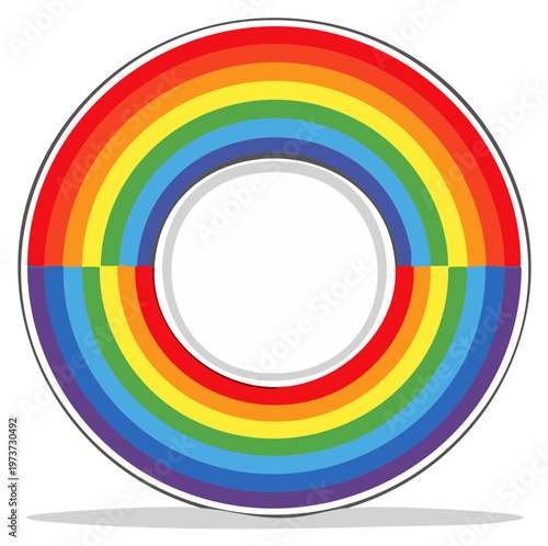 Colorful Pride Rainbow Circle Graphic Element Illustration LGBTQIA Pride Month