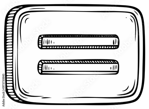 Hand drawn equal sign symbol doodle illustration simple and basic graphic element