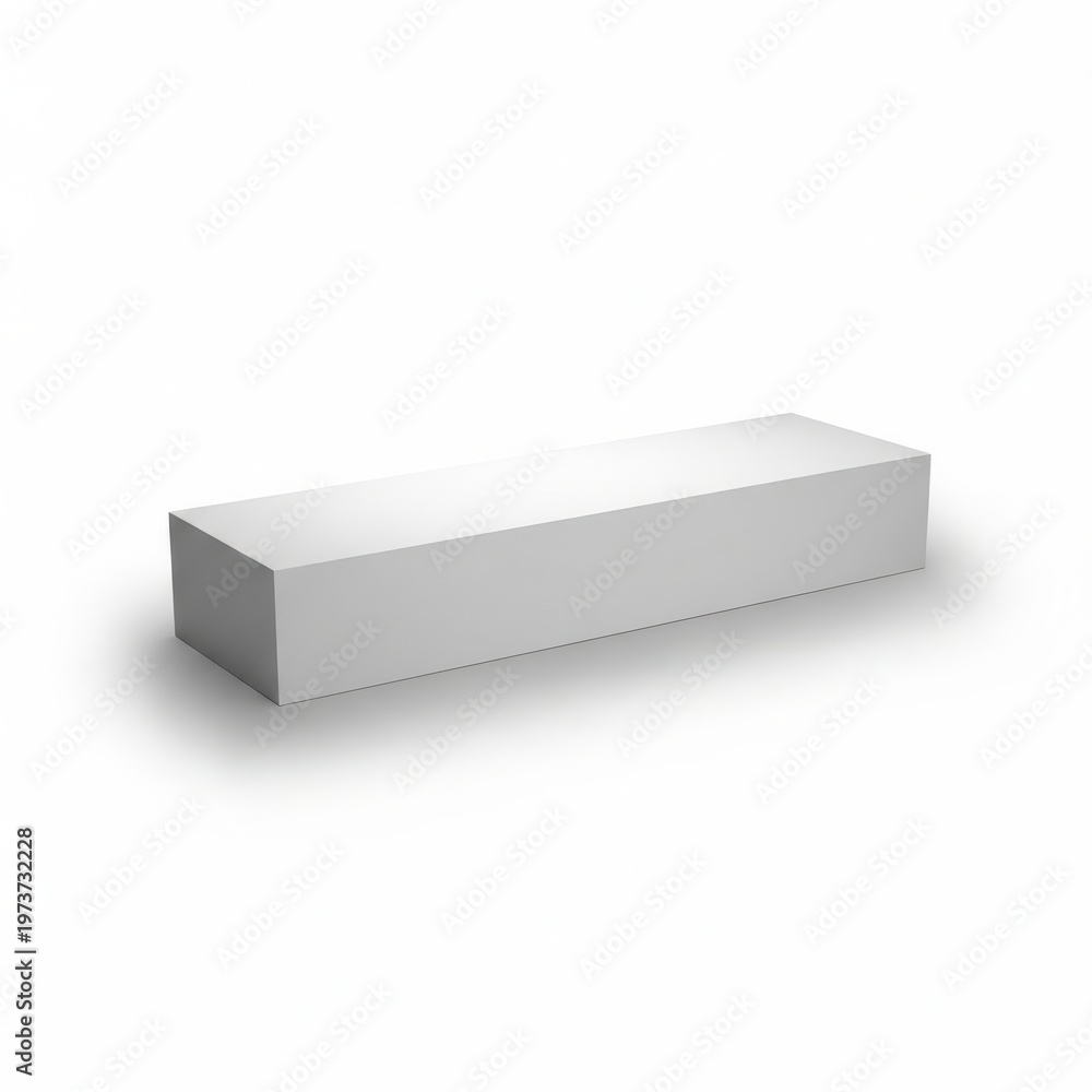 Naklejka premium Minimalist rectangular grey storage unit against a plain background