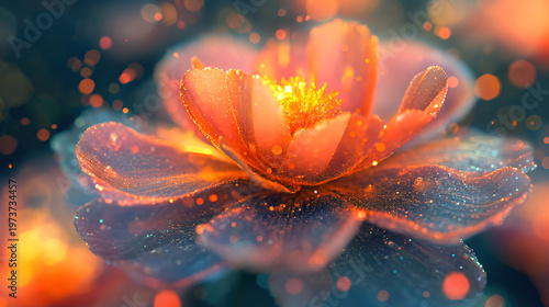 Abstract Flower Blooming with Particles in 3D Animation