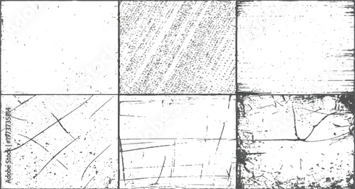 Grunge Overlay Texture Set, Dirty Concrete Wall with Cracks Scratches Dust Stains, Vintage Distressed Urban Background, Transparent PNG Grunge Effect Vector Collection