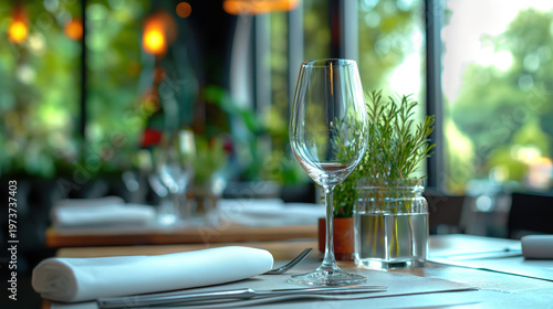 Cafe table set with fork and knife ideal for showcasing dining arrangements